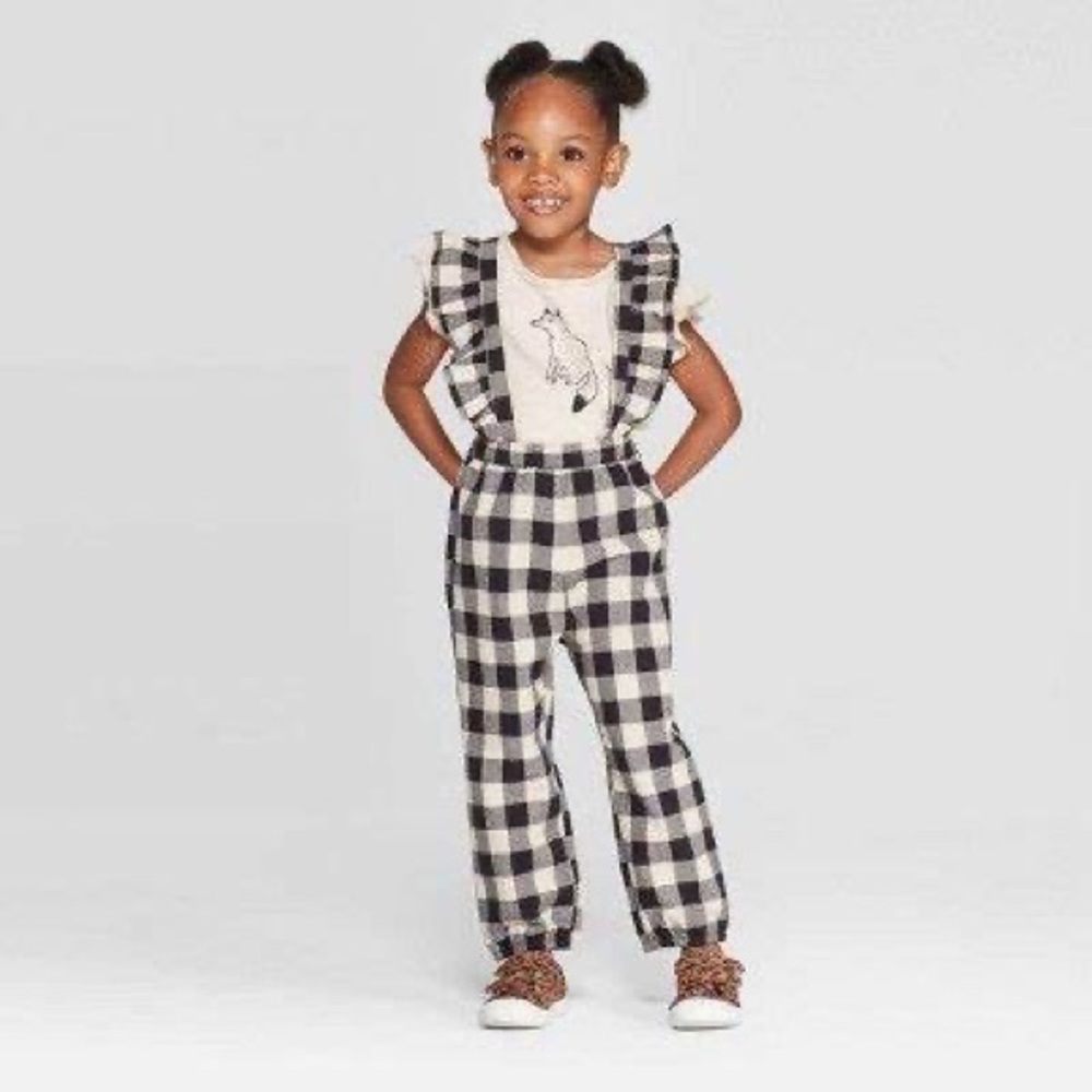 Art Class Checkered Overalls Jumpsuit